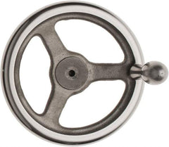 Made in USA - 8", Offset Handwheel - 1-3/4" Hub, Cast Iron, Plain Finish - Apex Tool & Supply