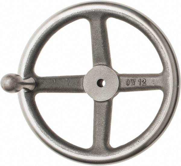 Made in USA - 12", Offset Handwheel - 2-1/2" Hub, Cast Iron, Plain Finish - Apex Tool & Supply