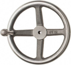 Made in USA - 12", Offset Handwheel - 2-1/2" Hub, Cast Iron, Plain Finish - Apex Tool & Supply