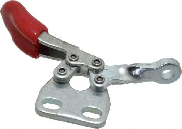 De-Sta-Co - 60 Lb Holding Capacity, Horizontal Handle, Manual Hold Down Toggle Clamp - 82° Handle Movement, 94° Bar Opening, Solid Bar, Straight Base, Electro-Plated Zinc, Carbon Steel - Apex Tool & Supply