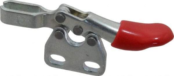 De-Sta-Co - 60 Lb Holding Capacity, Horizontal Handle, Manual Hold Down Toggle Clamp - 80° Handle Movement, 90° Bar Opening, U-Bar, Straight Base, Electro-Plated Zinc, Carbon Steel - Apex Tool & Supply