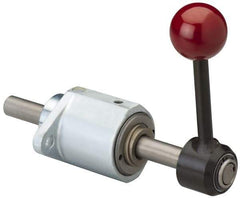 De-Sta-Co - 3,000 N Capacity, M6 Plunger, 12mm Plunger Diam, Flange Mt, One Hand, Hand Lever Actuation, Variable Stroke Straight Line Action Clamp - 45mm Max Rapid Stroke, 3mm Max Clamping Stroke, 6.5mm Mt Hole Diam, 68mm Overall Height, 153mm OAL - Apex Tool & Supply