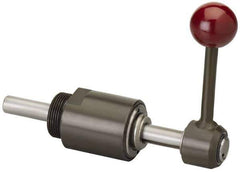 De-Sta-Co - 3,000 N Capacity, M6 Plunger, 12mm Plunger Diam, Through Hole Mt, One Hand, Hand Lever Actuation, Variable Stroke Straight Line Action Clamp - 45mm Max Rapid Stroke, 3mm Max Clamping Stroke, 153mm OAL - Apex Tool & Supply
