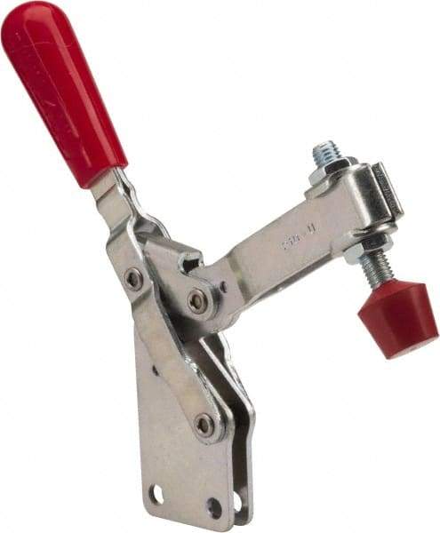 De-Sta-Co - 600 Lb Holding Capacity, Vertical Handle, Manual Hold Down Toggle Clamp - 58° Handle Movement, 103° Bar Opening, U-Bar, Straight Base, Electro-Plated Zinc, Carbon Steel - Apex Tool & Supply