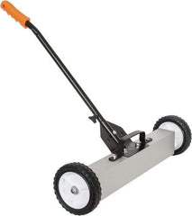 Shields Magnetics - 24" Long Push Magnetic Sweeper with Wheels - 6-13/16" Wide x 13" High x 48" Long, 7" Wheel Diam, 3/4 to 1-1/2" Clearance - Apex Tool & Supply