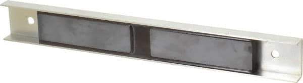 Eclipse - 30 Max Pull Force Lb, 12" Long x 1-1/2" Wide x 5/8" Thick, Rectangular Channel, Ceramic Fixture Magnet - 212°F Max Operating Temp, 0.01" Mounting Hole Diam, Stainless Steel Housing - Apex Tool & Supply