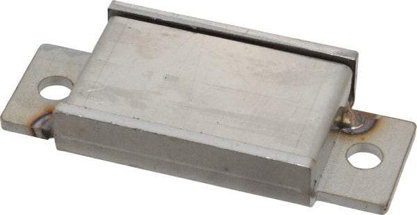 Mag-Mate - 15.5 Max Pull Force Lb, 3-1/4" Long x 1-3/8" Wide x 9/16" Thick, End Mount Horseshoe, Ceramic Fixture Magnet - 300°F Max Operating Temp, 2-5/8mm Mounting Hole Diam, 1/4-20 M6 Mounting Hole, Stainless Steel Housing - Apex Tool & Supply