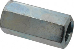 Value Collection - 3/4-10 UNC, 2-1/4" OAL Steel Standard Coupling Nut - Zinc-Plated Finish, 1" Width Across Flats - Apex Tool & Supply