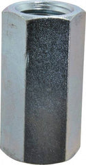 Value Collection - 1-8 UNC, 2-3/4" OAL Steel Standard Coupling Nut - Zinc-Plated Finish, 1-3/8" Width Across Flats - Apex Tool & Supply