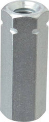 Made in USA - 3/8-16 UNC, 1-3/4" OAL Steel Standard Coupling Nut - Zinc-Plated Finish, 5/8" Width Across Flats - Apex Tool & Supply