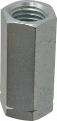 Made in USA - 3/4-10 UNC, 2-1/4" OAL Steel Standard Coupling Nut - Zinc-Plated Finish, 1" Width Across Flats - Apex Tool & Supply