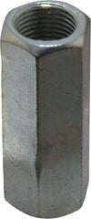Value Collection - 5/8-18 UNF, 2-1/8" OAL Steel Standard Coupling Nut - Zinc-Plated Finish, 13/16" Width Across Flats - Apex Tool & Supply