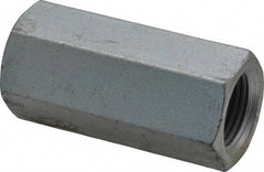 Value Collection - 3/4-16 UNF, 2-1/4" OAL Steel Standard Coupling Nut - Zinc-Plated Finish, 1" Width Across Flats - Apex Tool & Supply