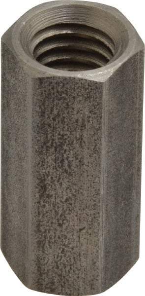 Made in USA - 3/8-16 UNC, 1-1/8" OAL Stainless Steel Standard Coupling Nut - 1/2" Width Across Flats - Apex Tool & Supply