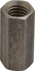 Made in USA - 3/8-16 UNC, 1-1/8" OAL Stainless Steel Standard Coupling Nut - 1/2" Width Across Flats - Apex Tool & Supply