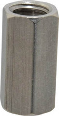 Made in USA - 1/2-13 UNC, 1-1/4" OAL Stainless Steel Standard Coupling Nut - 5/8" Width Across Flats - Apex Tool & Supply