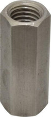 Made in USA - 5/8-11 UNC, 2-1/8" OAL Stainless Steel Standard Coupling Nut - 13/16" Width Across Flats - Apex Tool & Supply