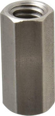 Made in USA - 3/8-16 UNC, 1-1/8" OAL Stainless Steel Standard Coupling Nut - 1/2" Width Across Flats - Apex Tool & Supply
