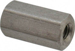 Made in USA - #10-32 UNF, 3/4" OAL Stainless Steel Standard Coupling Nut - 3/8" Width Across Flats - Apex Tool & Supply