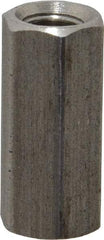 Made in USA - 1/4-28 UNF, 7/8" OAL Stainless Steel Standard Coupling Nut - 3/8" Width Across Flats - Apex Tool & Supply
