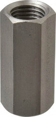 Made in USA - 7/16-20 UNF, 1-1/4" OAL Stainless Steel Standard Coupling Nut - 9/16" Width Across Flats - Apex Tool & Supply