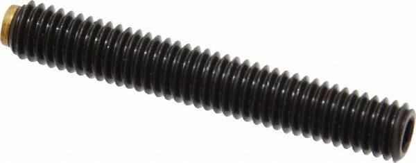 J.W. Winco - M6x1.00 Metric Coarse, 40mm Length of Thread, Soft Tip Point Set Screw - Grade 5.8 Steel, 3mm Key - Apex Tool & Supply