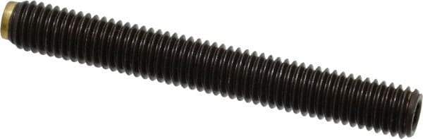 J.W. Winco - M8x1.25 Metric Coarse, 63mm Length of Thread, Soft Tip Point Set Screw - Grade 5.8 Steel, 4mm Key - Apex Tool & Supply