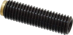 J.W. Winco - M12x1.75 Metric Coarse, 40mm Length of Thread, Soft Tip Point Set Screw - Grade 5.8 Steel, 6mm Key - Apex Tool & Supply