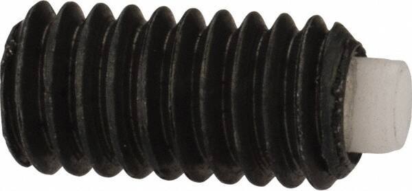 J.W. Winco - M4x0.70 Metric Coarse, 8mm Length of Thread, Soft Tip Point Set Screw - Grade 5.8 Steel, 2mm Key - Apex Tool & Supply