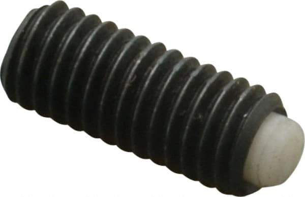 J.W. Winco - M5x0.80 Metric Coarse, 12mm Length of Thread, Soft Tip Point Set Screw - Grade 5.8 Steel, 2.54mm Key - Apex Tool & Supply