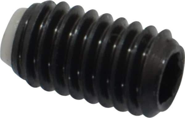 J.W. Winco - M6x1.00 Metric Coarse, 10mm Length of Thread, Soft Tip Point Set Screw - Grade 5.8 Steel, 3mm Key - Apex Tool & Supply