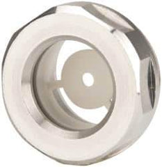 J.W. Winco - G 3/4 Thread, 30mm Distance Across Flats, Aluminum Oil Level Sight Glasses - 32mm Flange Diameter, 8mm Head Height, 9mm Length Under Head - Apex Tool & Supply