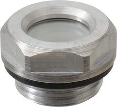 J.W. Winco - M20x1.5 Thread, 23mm Distance Across Flats, Aluminum Oil Level Sight Glasses - 26mm Flange Diameter, 7.5mm Head Height, 8.5mm Length Under Head - Apex Tool & Supply