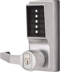 Kaba Access - Combination Entry Lever Lockset with Key Override - 2-3/4" Back Set, No Cylinder, Zamak3, Satin Chrome Finish - Apex Tool & Supply