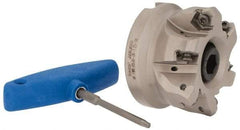 Iscar - 2.398" Cut Diam, 1-1/4" Arbor Hole, 0.138" Max Depth of Cut, 30° Indexable Chamfer & Angle Face Mill - 6 Inserts, H600 WXCU 08 Insert, Right Hand Cut, 6 Flutes, Through Coolant, Series Helido - Apex Tool & Supply