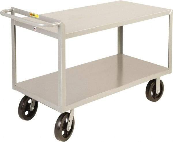 Little Giant - 2,000 Lb Capacity, 30" Wide x 53-1/2" Long x 30" High Shelf Cart - 2 Shelf, Steel, 2 Rigid/2 Swivel Casters - Apex Tool & Supply