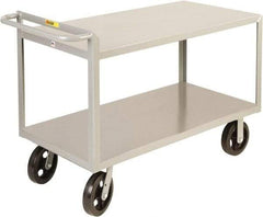 Little Giant - 2,000 Lb Capacity, 30" Wide x 53-1/2" Long x 30" High Shelf Cart - 2 Shelf, Steel, 2 Rigid/2 Swivel Casters - Apex Tool & Supply