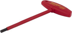 Wiha - 5mm Hex, T-Handle, Insulated Hex Key - 182mm OAL, Chrome Vanadium Molybdenum, Metric System of Measurement - Apex Tool & Supply