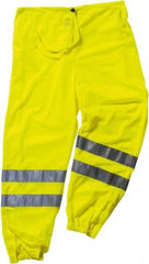 Ergodyne - Size S/M Polyester High-Visibility Pants - Drawstring Closure, No Pockets, 39" Waist, 34" Inseam, Lime - Apex Tool & Supply