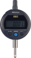 Mitutoyo - 0 to 12.7mm Range, 0.00005" Graduation, Electronic Drop Indicator - Flat Back, Accurate to 0.0001", English & Metric System, LCD Display - Apex Tool & Supply
