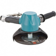 Dynabrade - 7" Wheel Diam, 7,200 RPM, Pneumatic Angle & Disc Grinder - 5/8-11 Spindle, 87 CFM, Rear Exhaust - Apex Tool & Supply