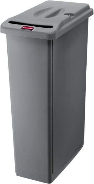 Rubbermaid - 23 Gal Gray Rectangle Confidential Document Container - Plastic, 31" High x 20" Long x 11" Wide - Apex Tool & Supply