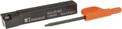 Kennametal - SCLC, Right Hand Cut, 5° Lead Angle, 3/8" Shank Height x 3/8" Shank Width, Neutral Rake Indexable Turning Toolholder - 2-1/2" OAL, CC..21.5. Insert Compatibility, Series Screw-On - Apex Tool & Supply
