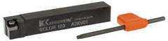 Kennametal - SCLC, Right Hand Cut, 5° Lead Angle, 5/8" Shank Height x 5/8" Shank Width, Neutral Rake Indexable Turning Toolholder - 4" OAL, CC..32.5. Insert Compatibility, Series Screw-On - Apex Tool & Supply
