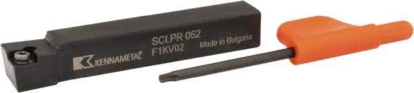 Kennametal - SCLP, Right Hand Cut, 5° Lead Angle, 3/8" Shank Height x 3/8" Shank Width, Positive Rake Indexable Turning Toolholder - 2-1/2" OAL, CP..21.5. Insert Compatibility, Series Screw-On - Apex Tool & Supply