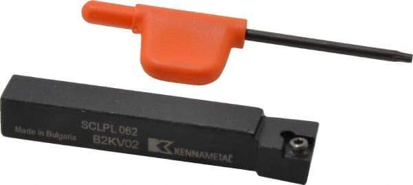 Kennametal - SCLP, Left Hand Cut, 5° Lead Angle, 3/8" Shank Height x 3/8" Shank Width, Positive Rake Indexable Turning Toolholder - 2-1/2" OAL, CP..21.5. Insert Compatibility, Series Screw-On - Apex Tool & Supply