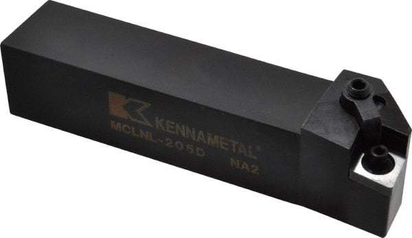 Kennametal - MCLN, Left Hand Cut, 5° Lead Angle, 1-1/4" Shank Height x 1-1/4" Shank Width, Negative Rake Indexable Turning Toolholder - 6" OAL, CN..54. Insert Compatibility, Series Kenloc - Apex Tool & Supply