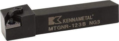 Kennametal - MTGN, Right Hand Cut, 0° Lead Angle, 3/4" Shank Height x 3/4" Shank Width, Negative Rake Indexable Turning Toolholder - 4-1/2" OAL, TN..33. Insert Compatibility, Series Kenloc - Apex Tool & Supply