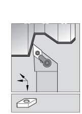 Kennametal - MVJN, Left Hand Cut, 3° Lead Angle, 3/4" Shank Height x 3/4" Shank Width, Negative Rake Indexable Turning Toolholder - 4" OAL, VN..33. Insert Compatibility, Series Kenloc - Apex Tool & Supply