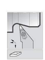 Kennametal - VP.., -5° Lead Angle NVLC External Left Hand Indexable Profiling Toolholder - 1-1/2" Shank Height x 1-1/2" Shank Width, 6" Long, Steel - Apex Tool & Supply